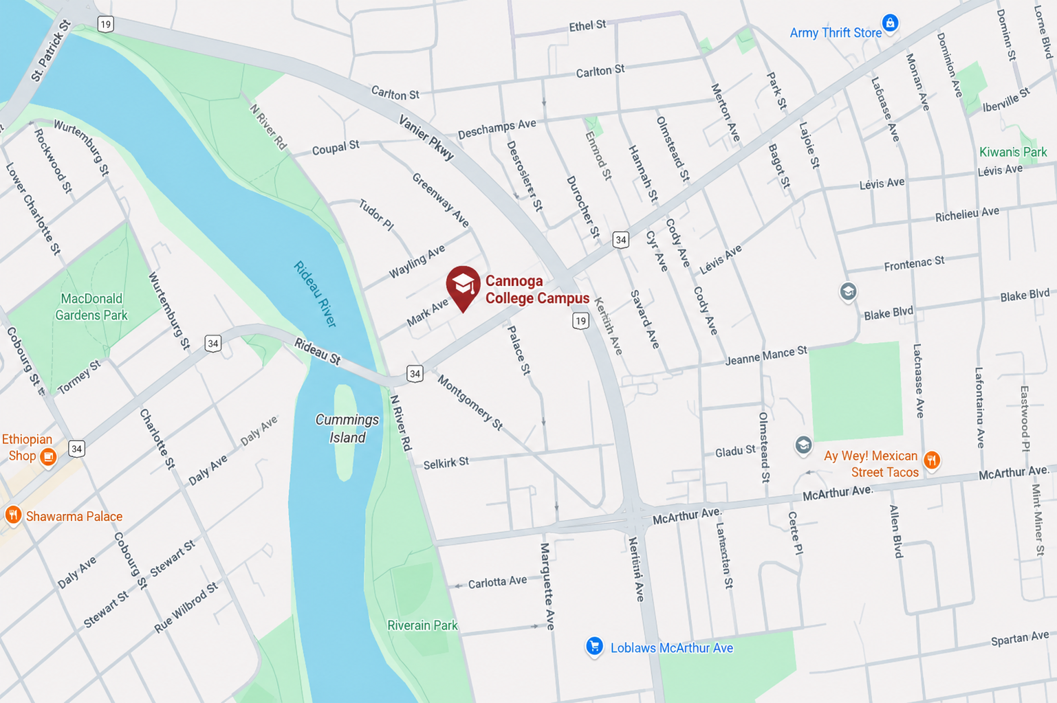 Cannoga College Campus Map